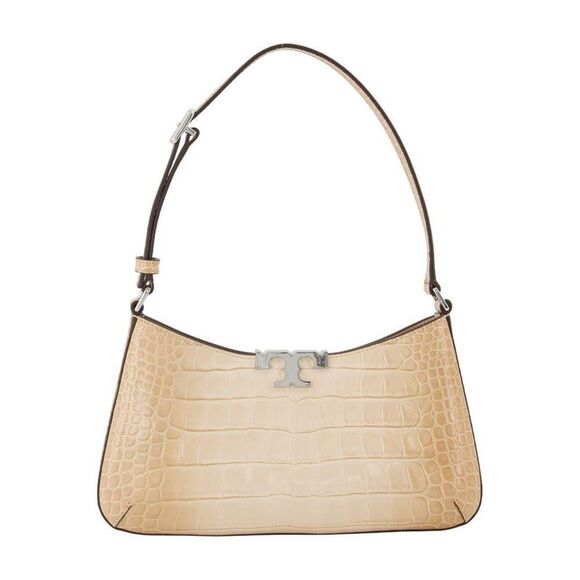 TORY BURCH Croc-Embossed Leather Shoulder Bag Women PALEBLUSH Crossbody